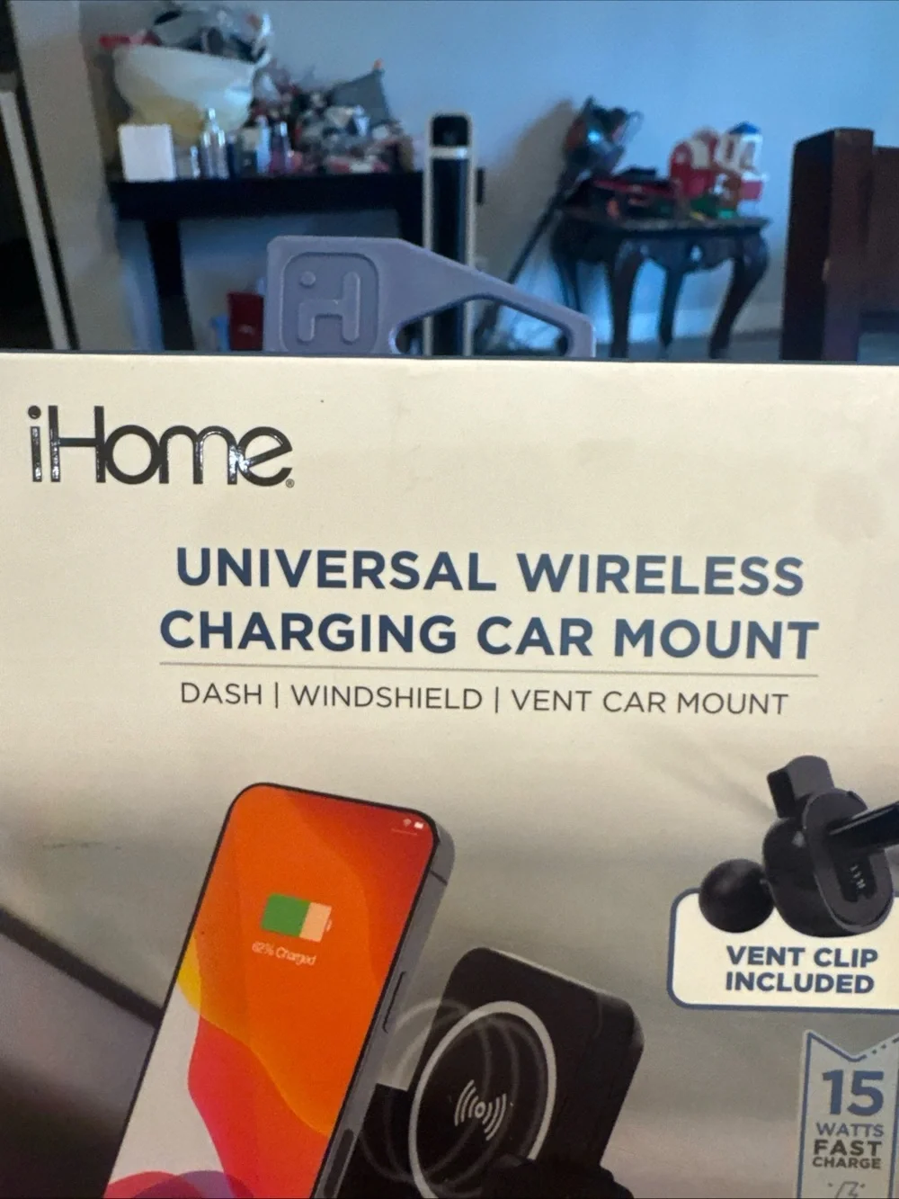 iHome Universal Wireless Charging Car Mount - Black
